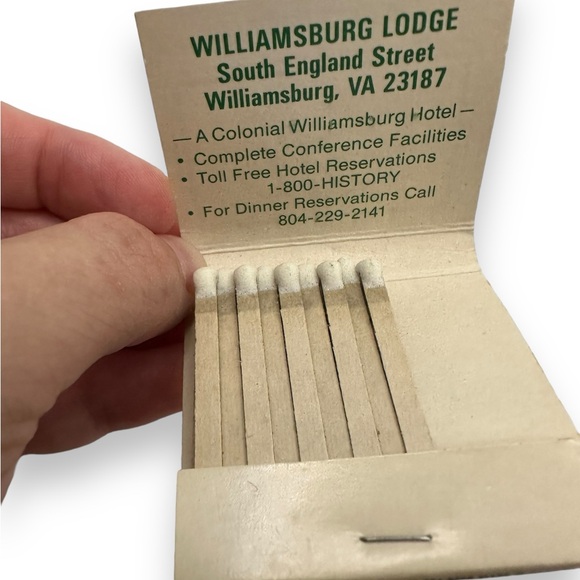 Vintage Matchbooks Williamsburg Virginia Colonial Williamsburg LOT OF 7 1980s - Picture 6 of 10